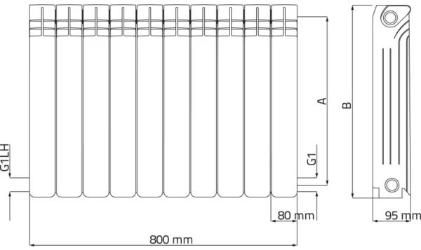 Grzejnik aluminiowy DIAMOND Gejzer - obrazek 3