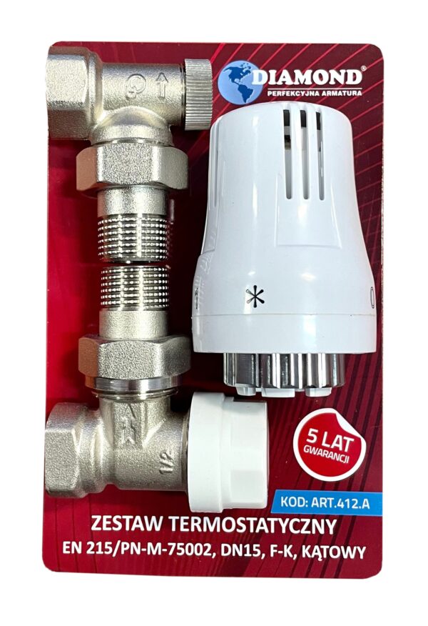 Zawór termostatyczny DIAMOND komplet kątowy